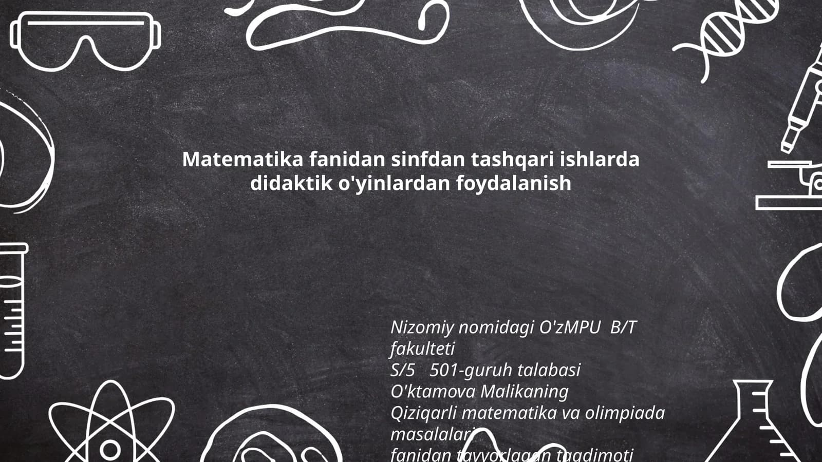 Qiziqarli matematika va olimpiada masalalari taqdimoti