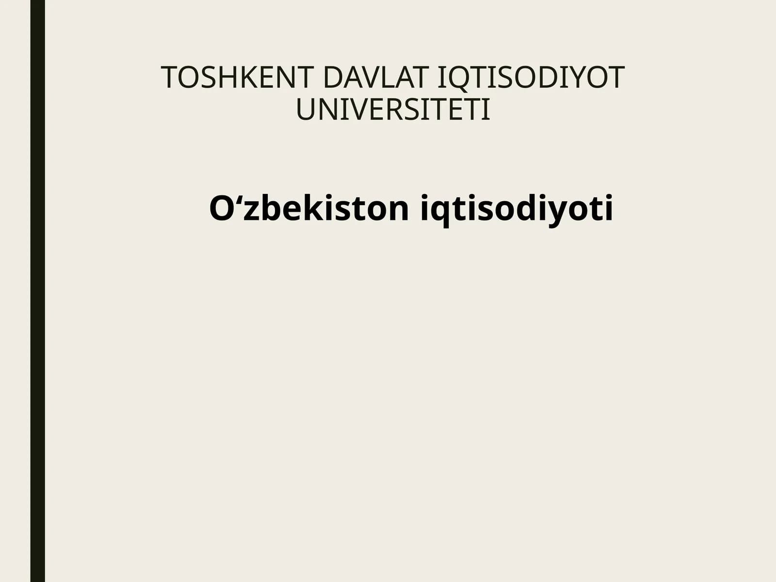 O‘zbekiston iqtisodiyoti