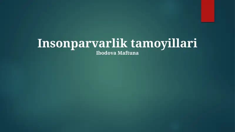Insonparvarlik tamoyillari