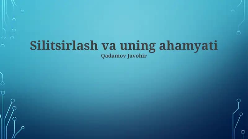 Cho'kinishni oʻrganish usullari