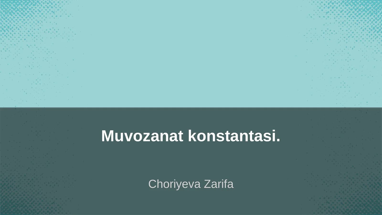 Muvozanat konstantasi