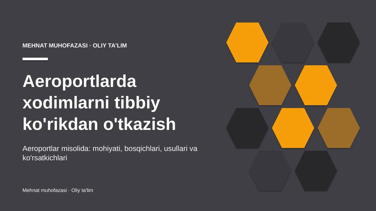 Aeroportlarda xodimlarni tibbiy ko'rikdan o'tkazish