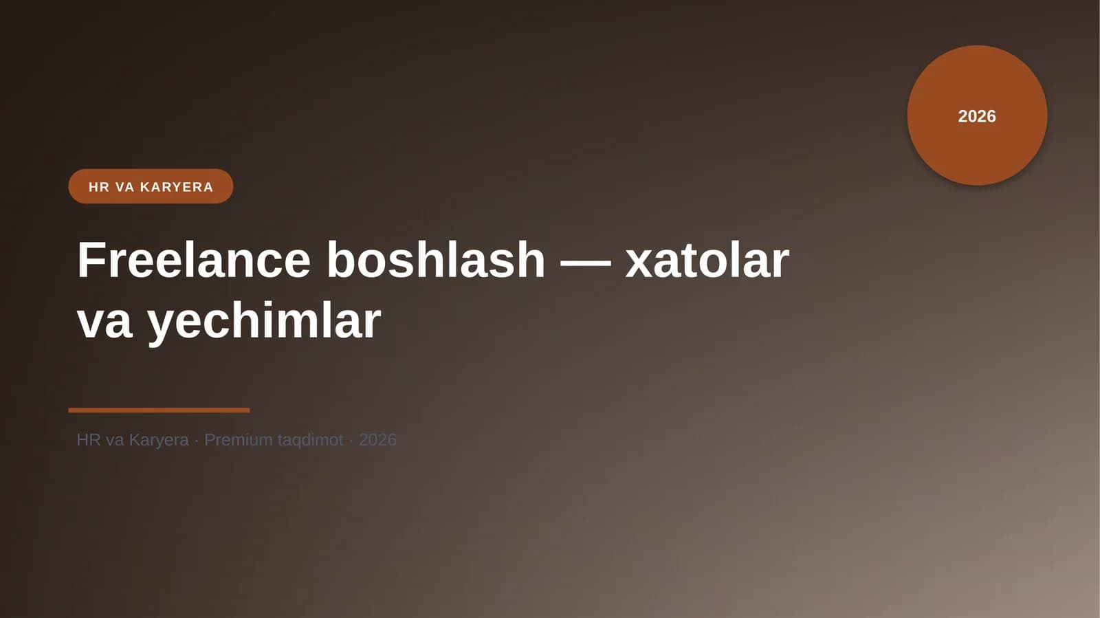 Freelance boshlash — xatolar va yechimlar