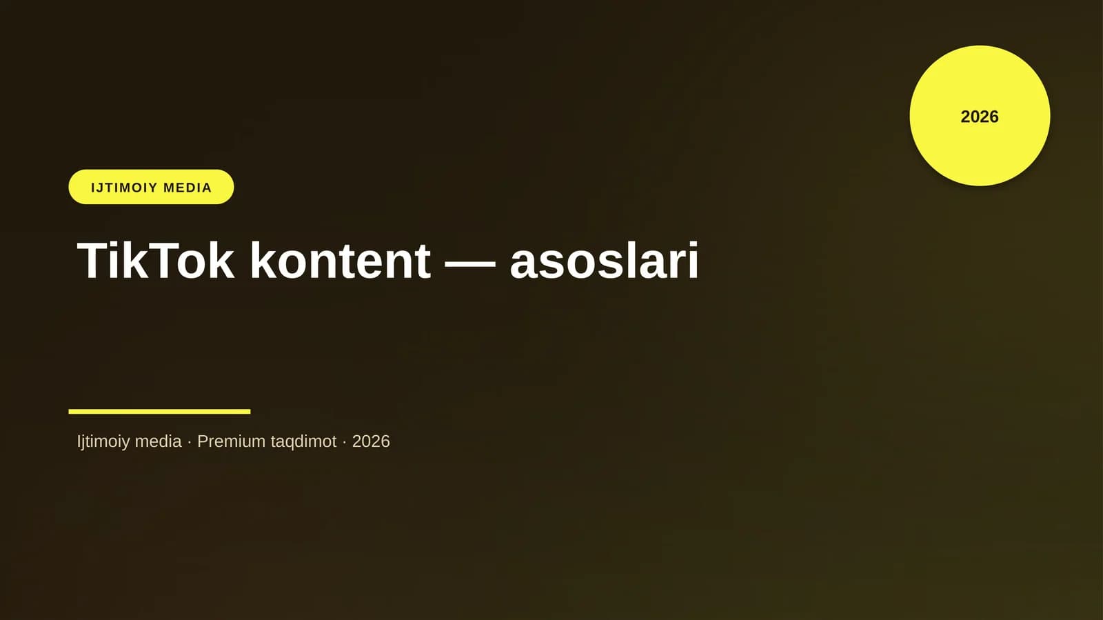 TikTok kontent — asoslari
