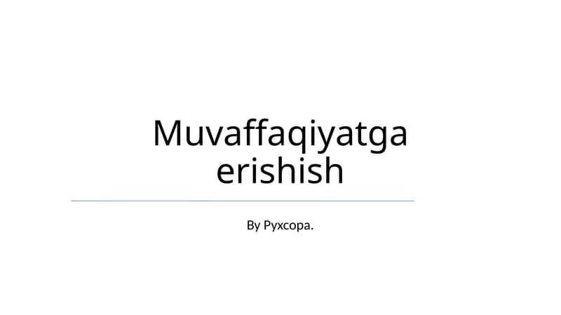 Muvaffaqiyatga erishish