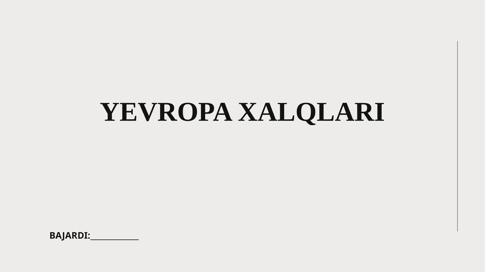 YEVROPA XALQLARI