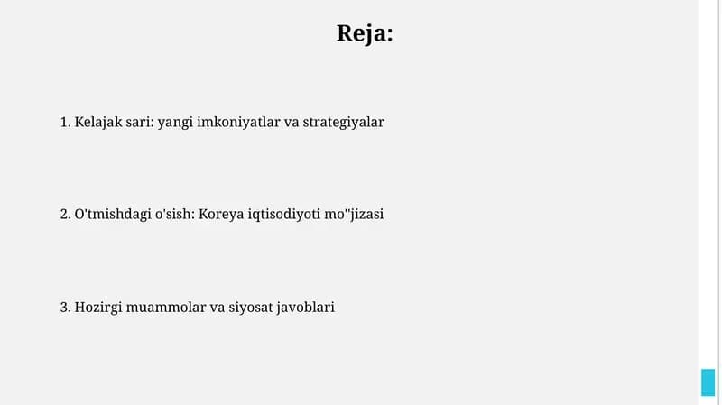 Hozirgi muammolar va siyosat javoblari