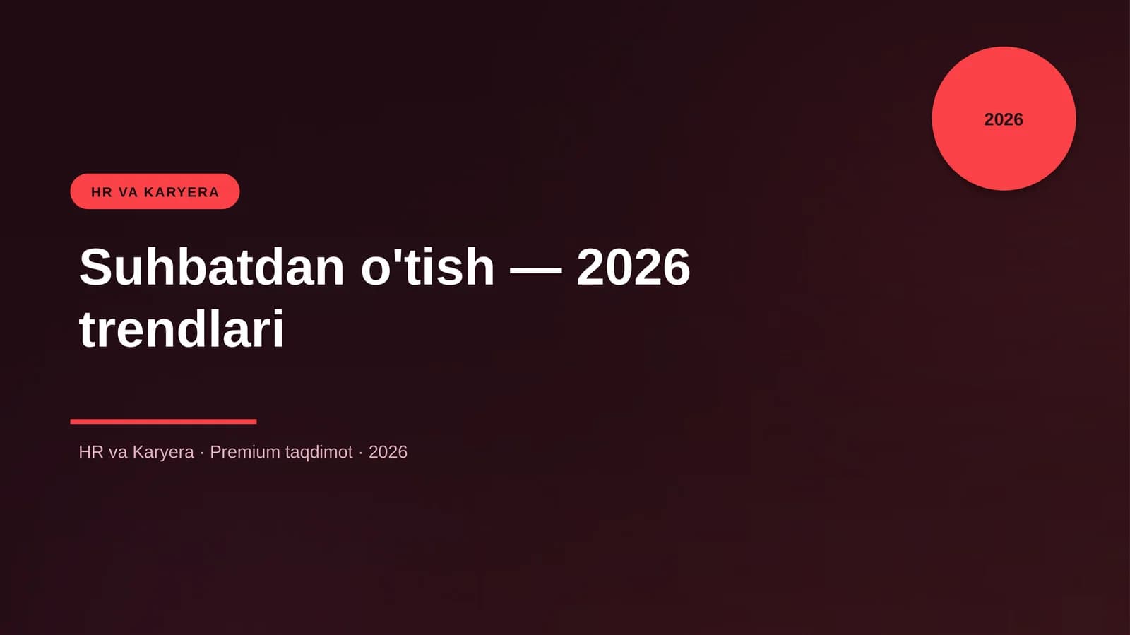 Suhbatdan o'tish — 2026 trendlari