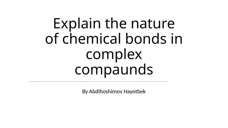 Influence of Bonding on Properties