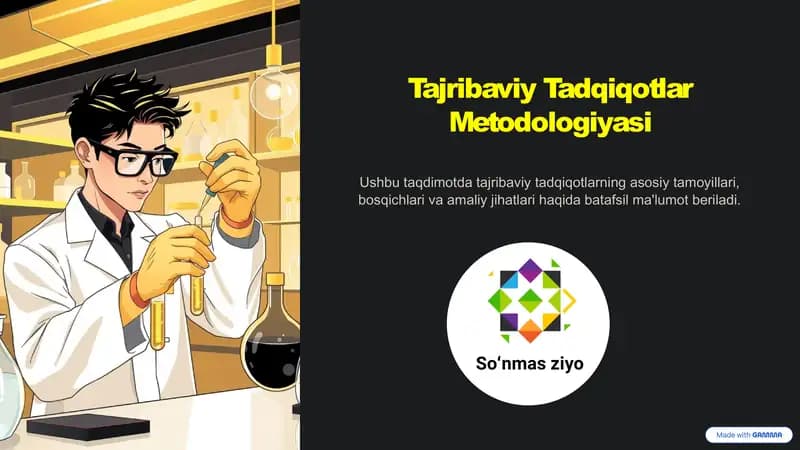 Tajribaviy Tadqiqotlar Metodologiyasi