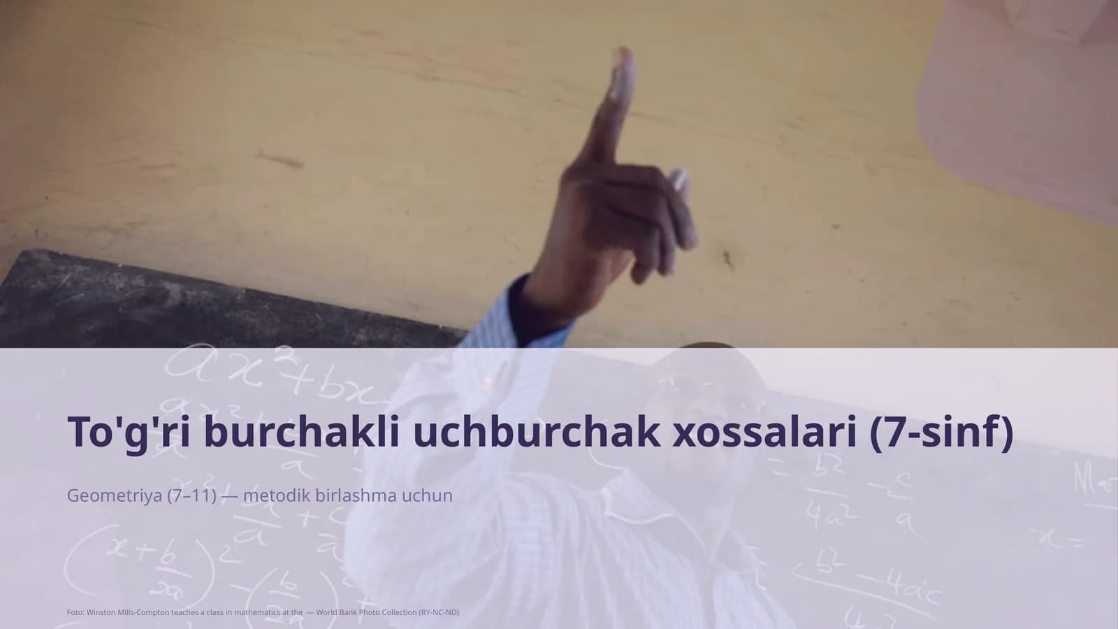 To'g'ri burchakli uchburchak xossalari (7-sinf)
