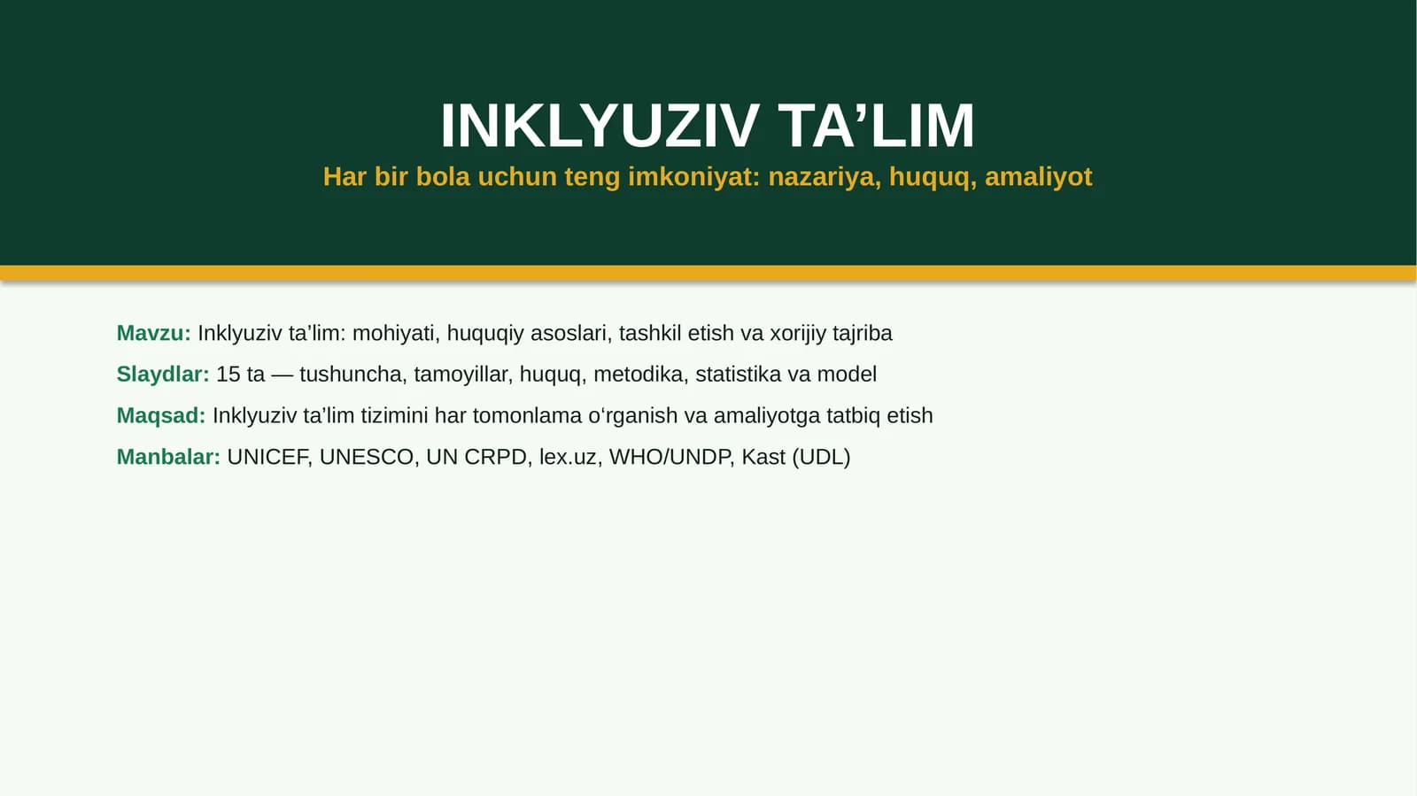 INKLYUZIV TA’LIM