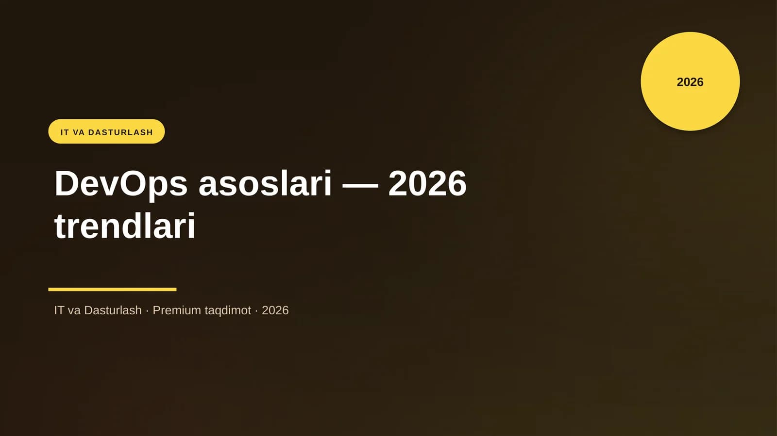 DevOps asoslari — 2026 trendlari
