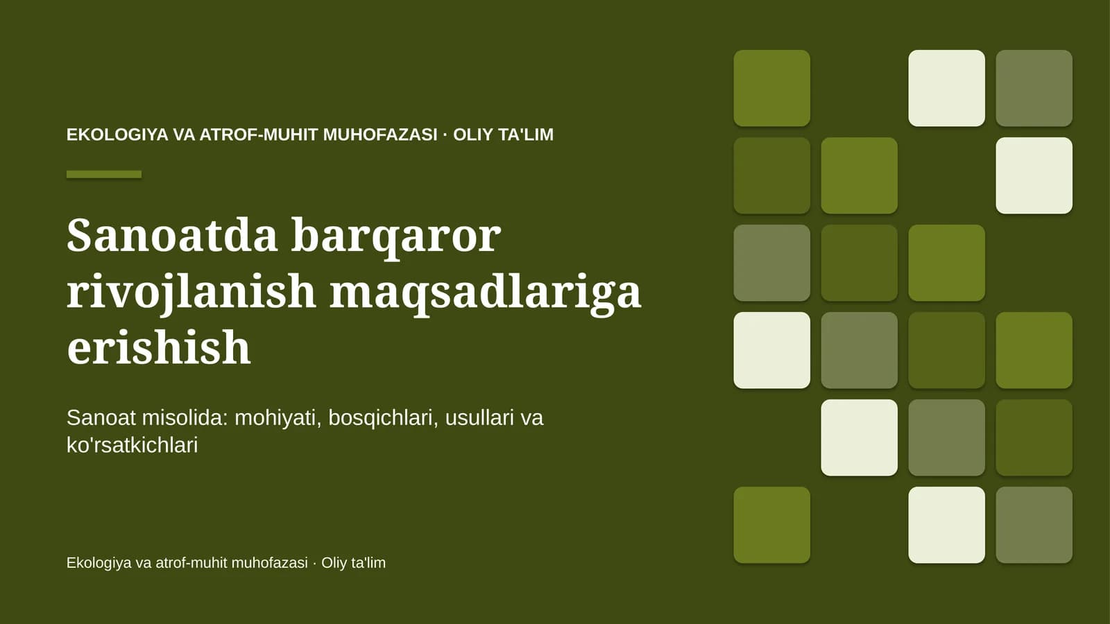 sanoatda barqaror rivojlanish maqsadlariga erishish 6664