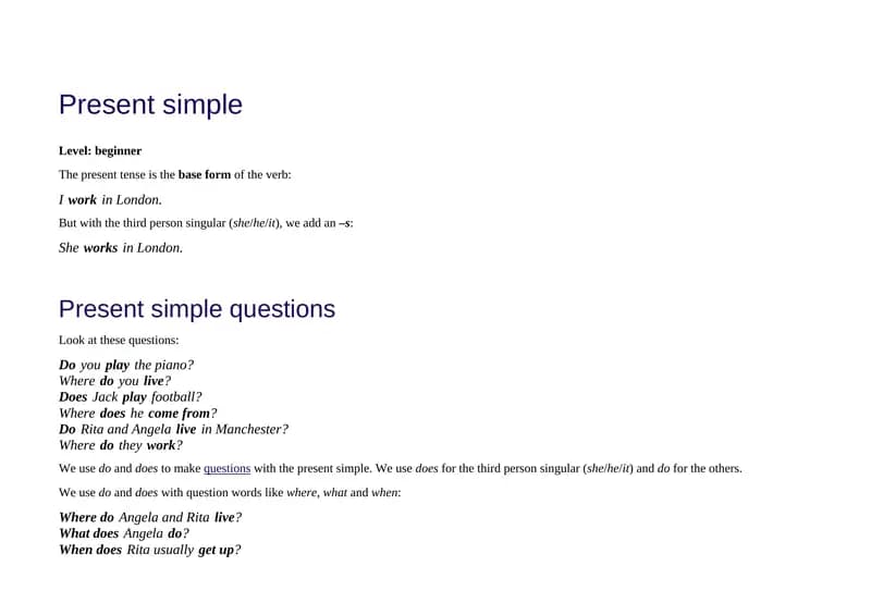 Present simple