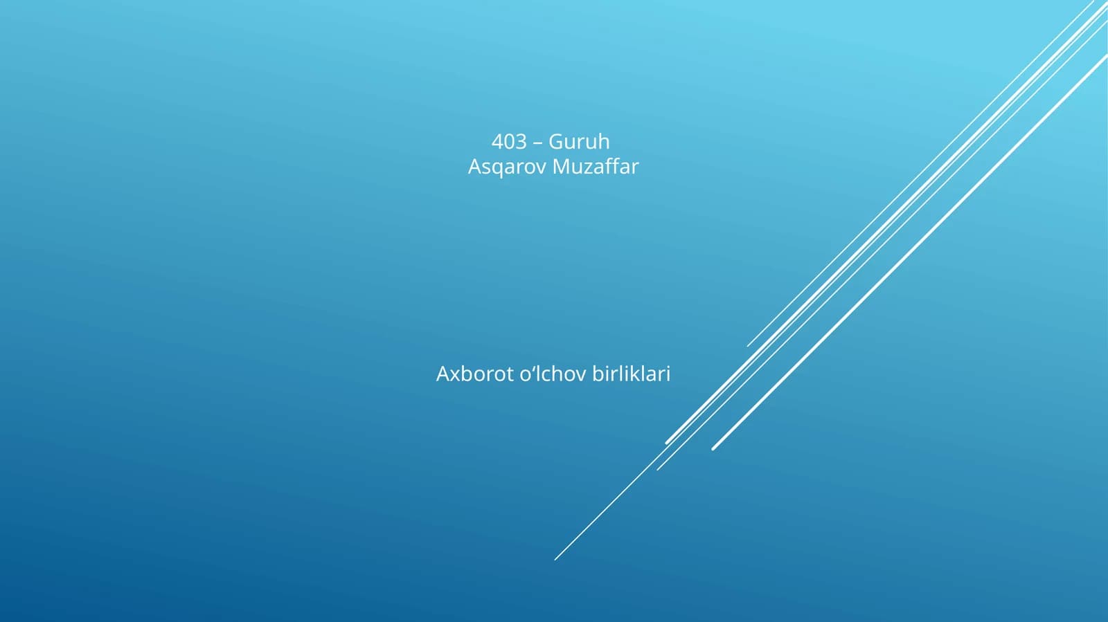 Axborot о‘lchov birliklari