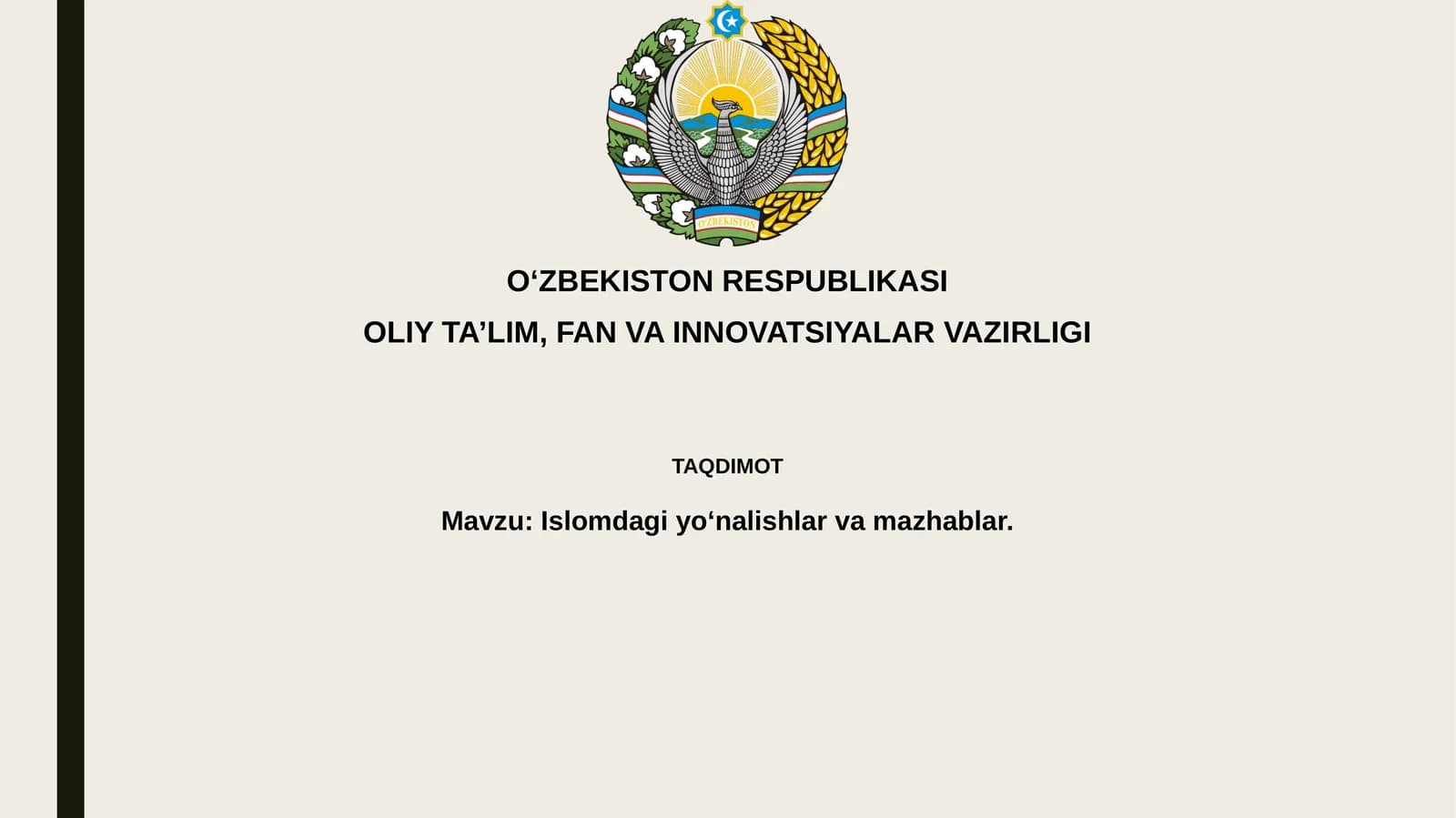 Islomdagiyoʻnalishlarvamazhablar