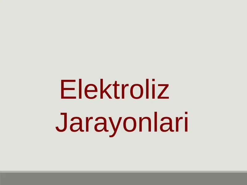 Elektroliz