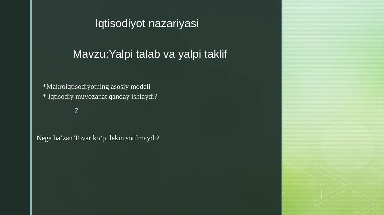Yalpi talab va yalpi taklif