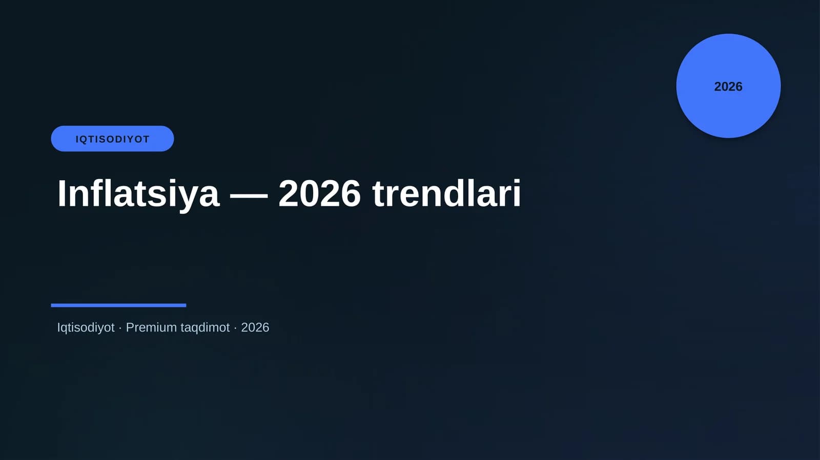 Inflatsiya — 2026 trendlari