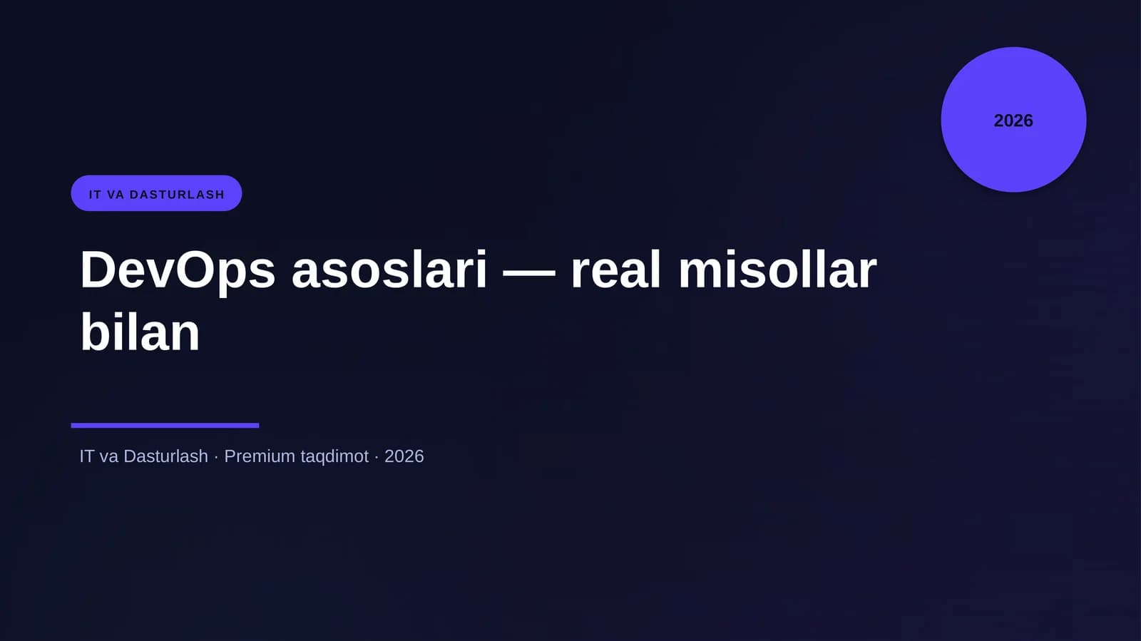 DevOps asoslari — real misollar bilan