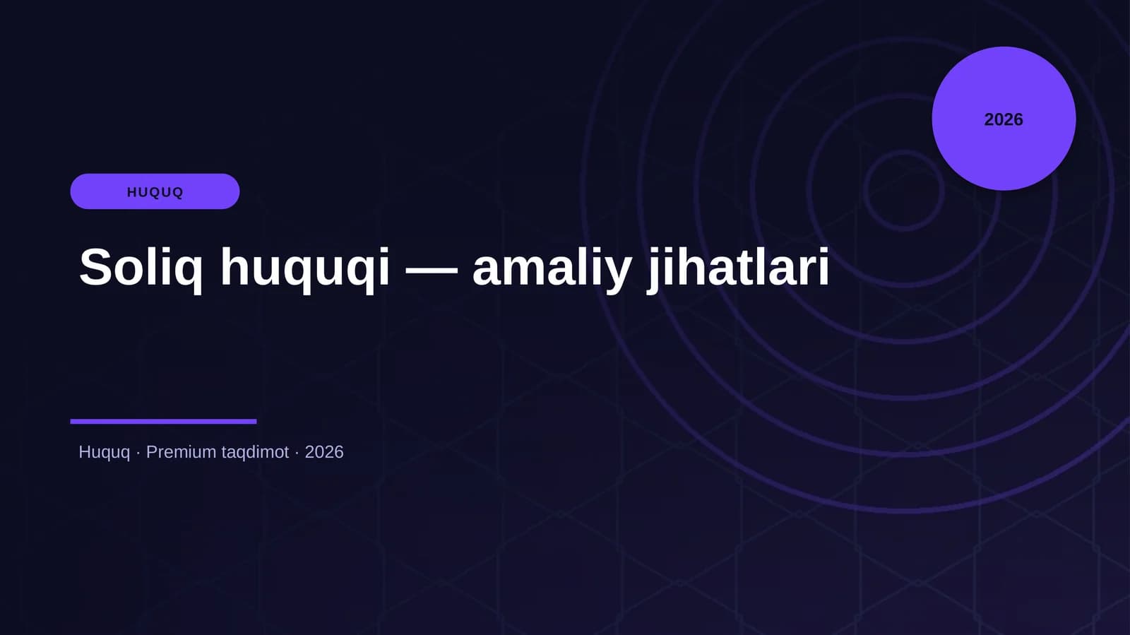 Soliq huquqi — amaliy jihatlari