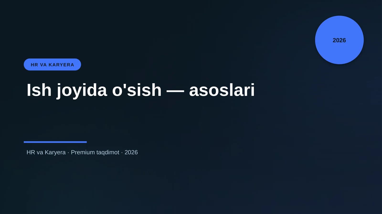 Ish joyida o'sish — asoslari