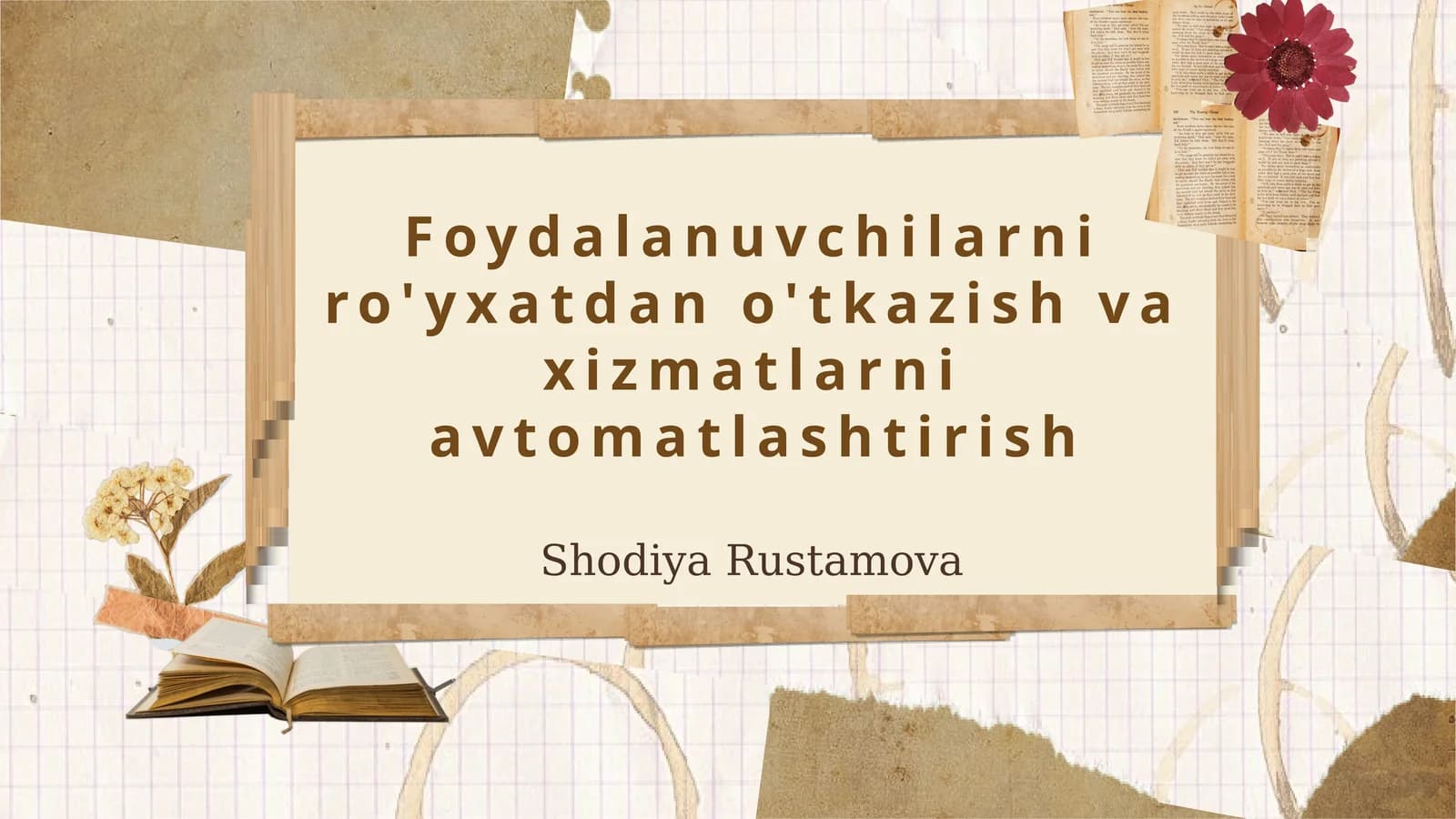 Foydalanuvchilarni ro'yxatdan o'tkazish va xizmatlarni avtomatlashtirish
