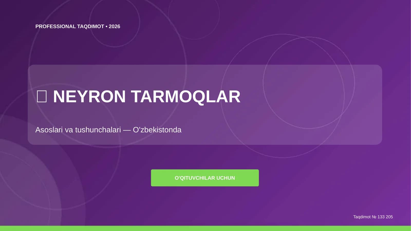 NEYRON TARMOQLAR: asoslari va tushunchalari