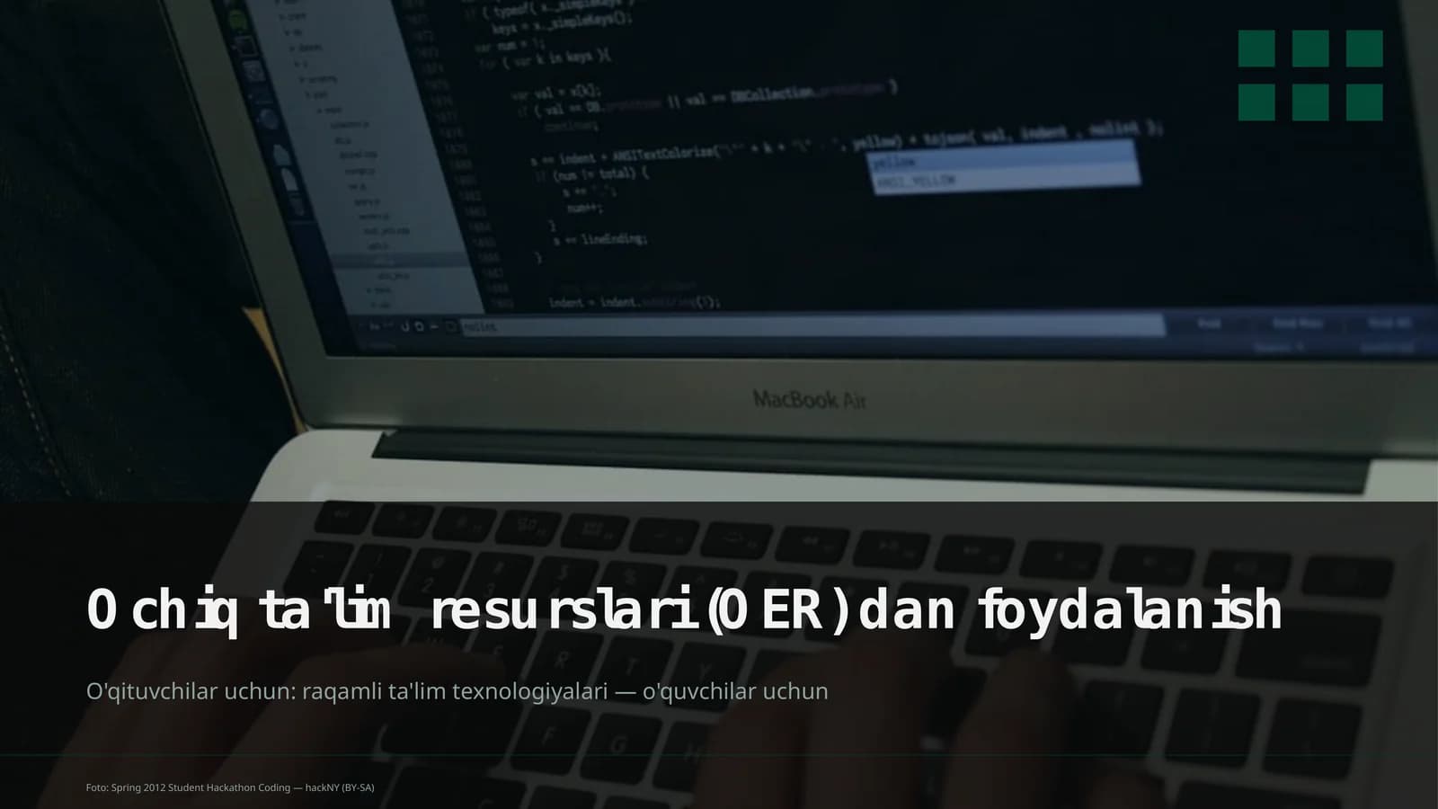Ochiq ta'lim resurslari (OER) dan foydalanish