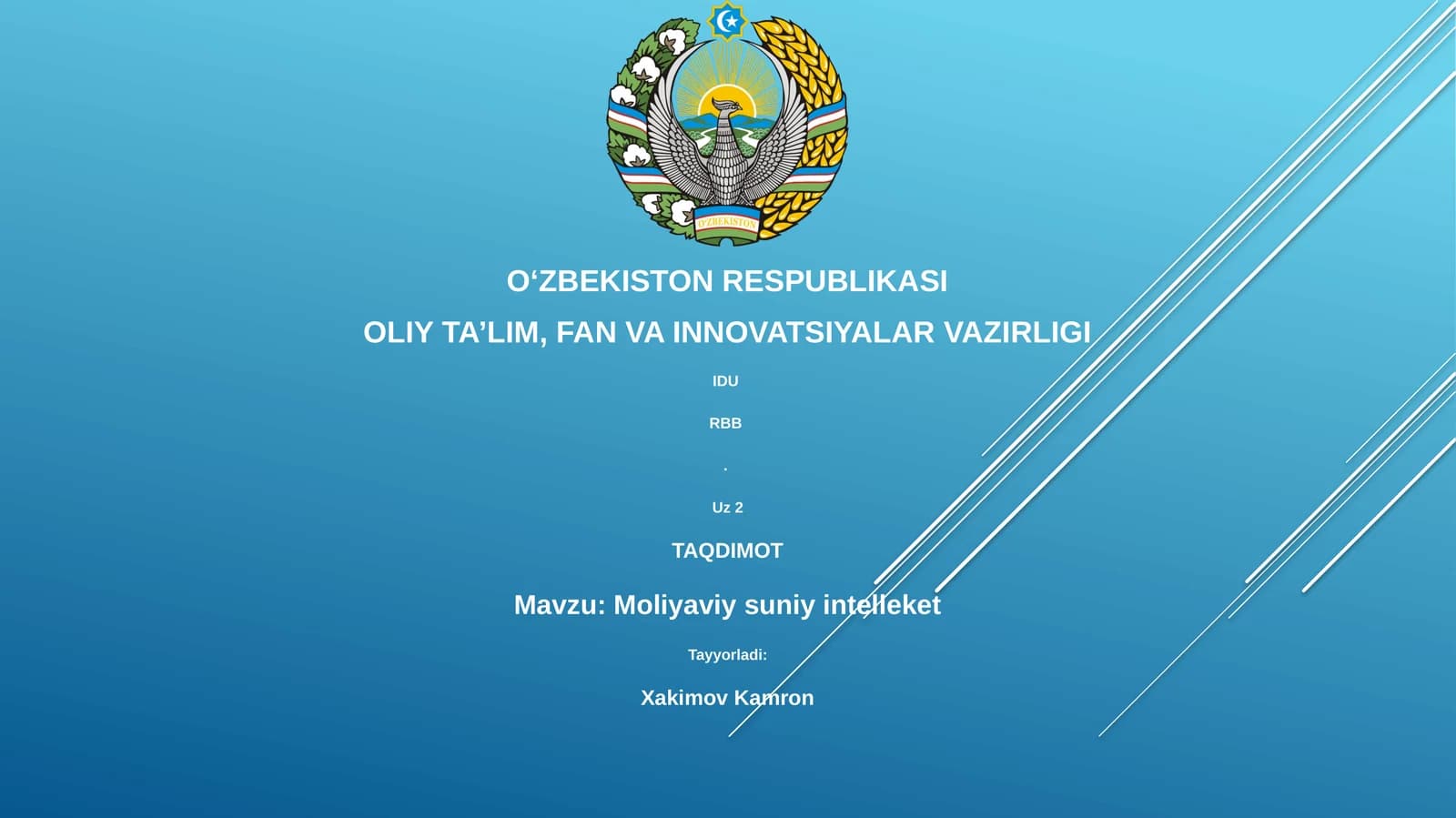 Moliyaviy suniy intellekt: Asosiy tushunchalar va rivojlanish