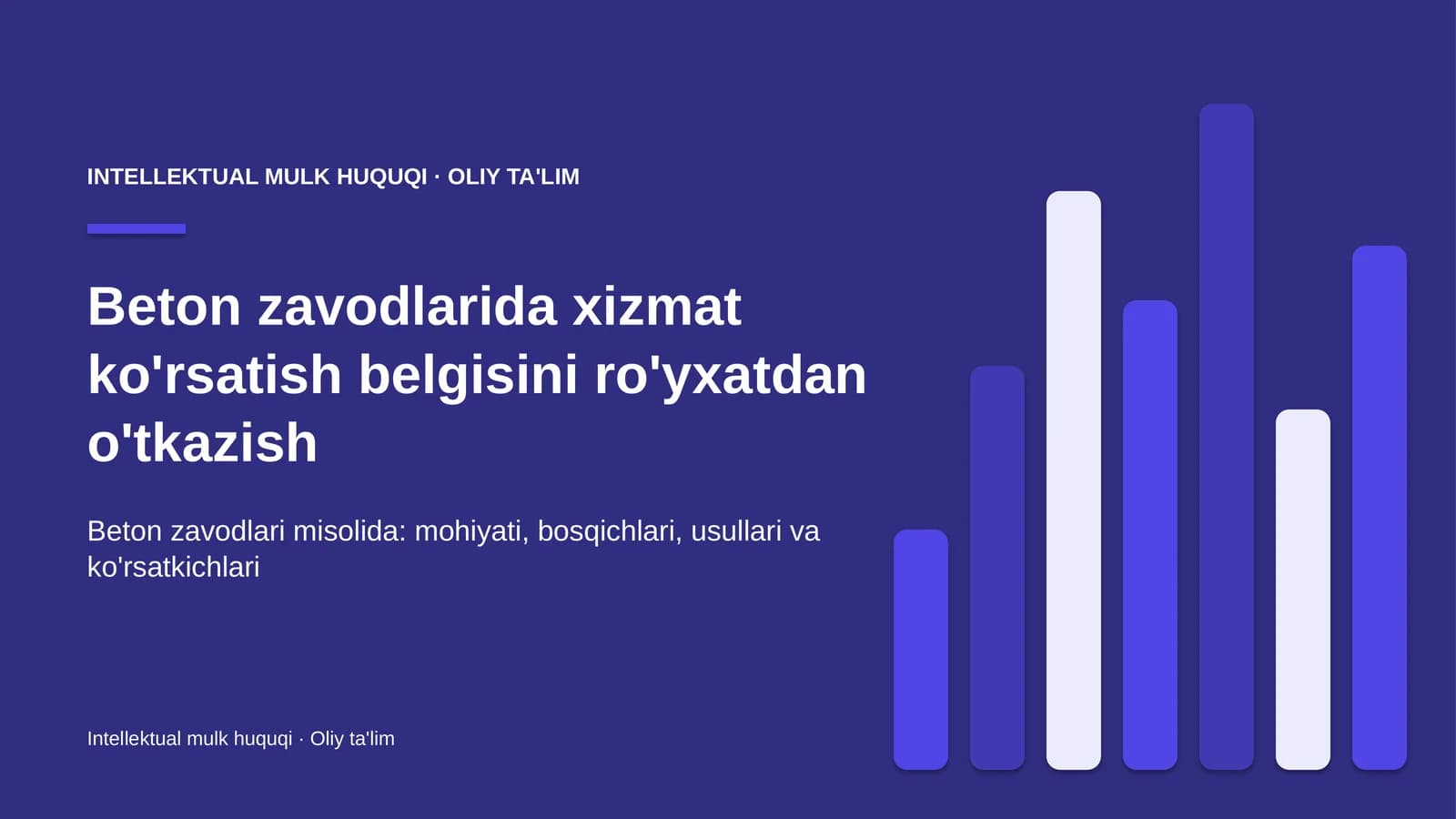 Beton zavodlarida xizmat ko'rsatish belgisini ro'yxatdan o'tkazish