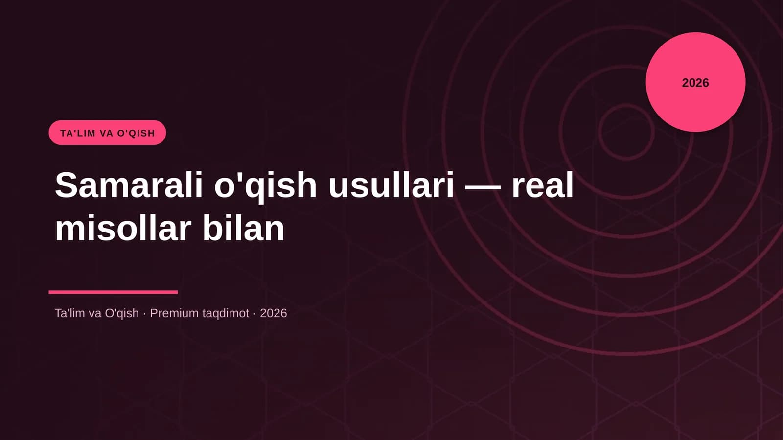 Samarali o'qish usullari — real misollar bilan