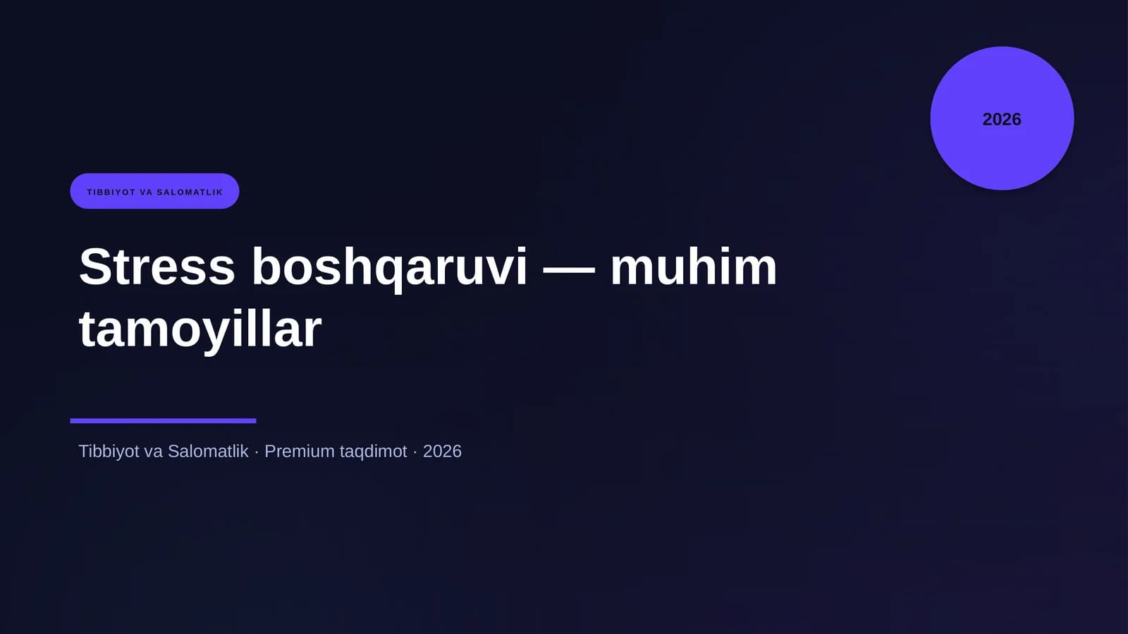 Stress boshqaruvi — muhim tamoyillar