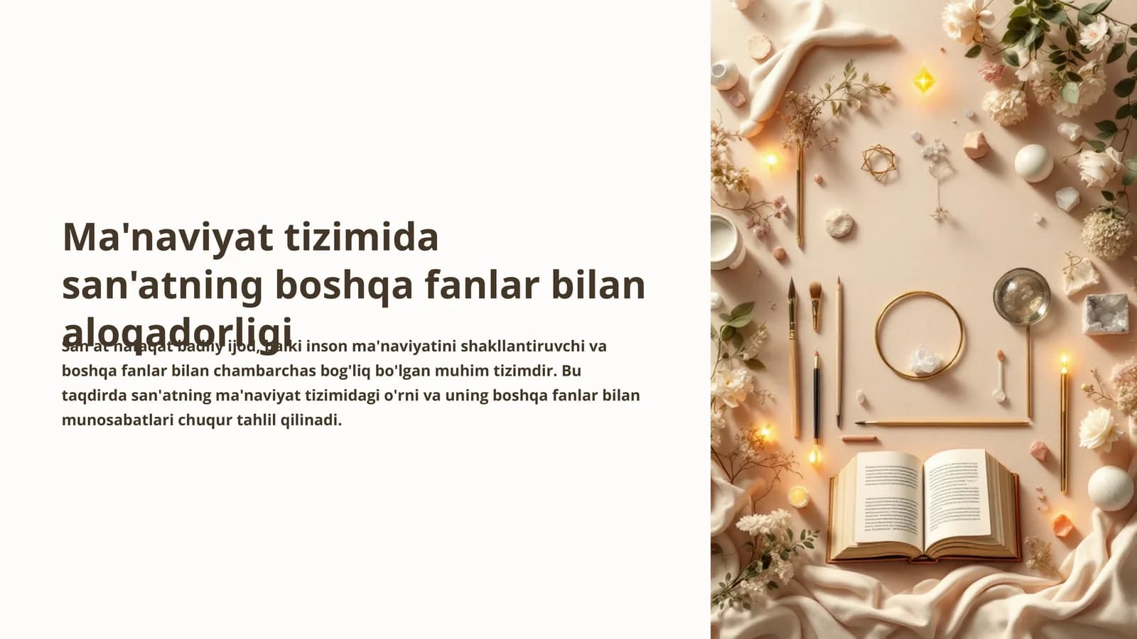 San'at: Ma'naviyatning ko'zgusi va vositasi
