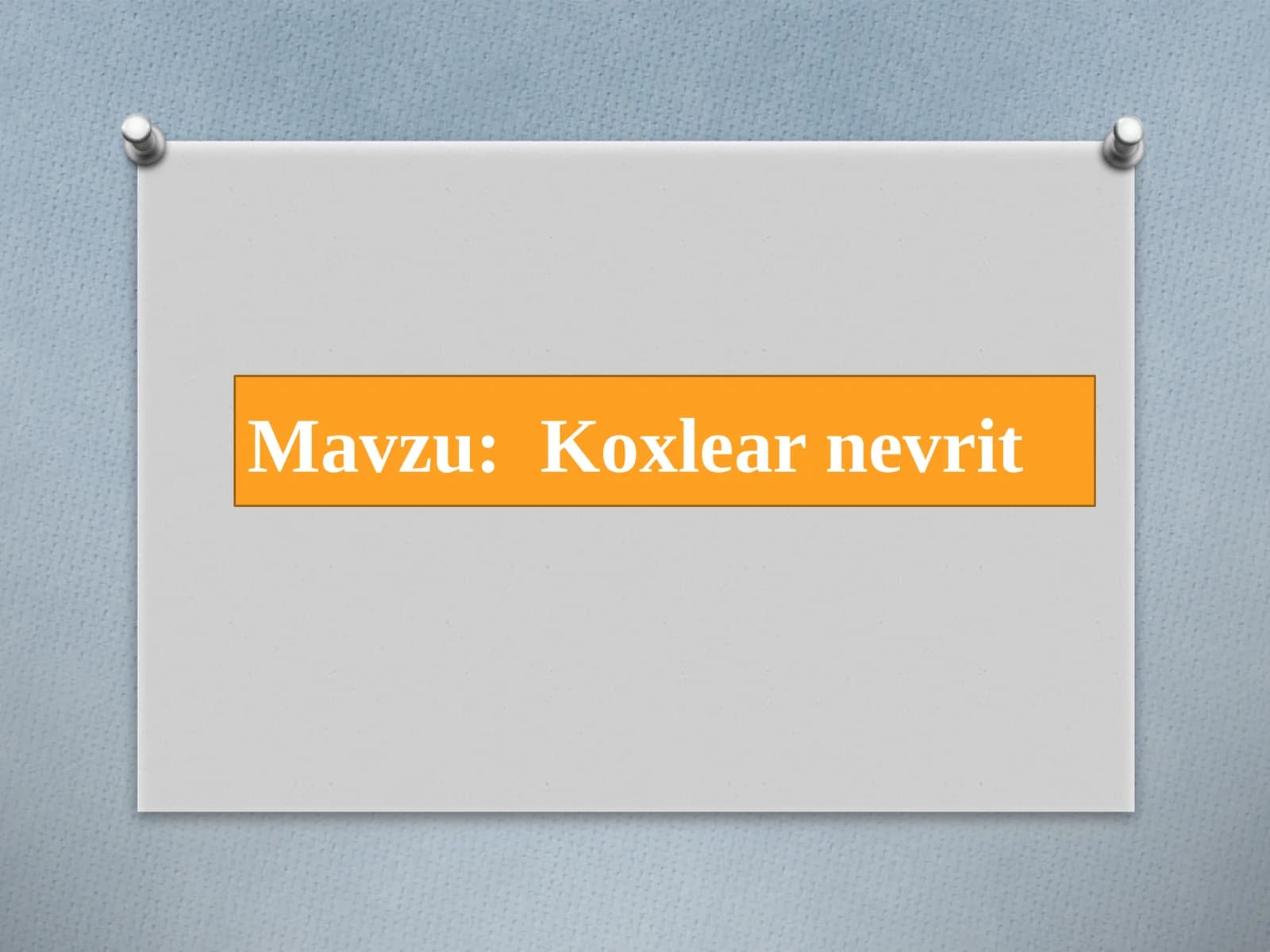 Koxlearnevrit