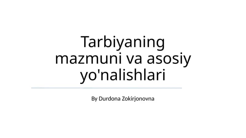 Vatanparvarlik tarbiyasi