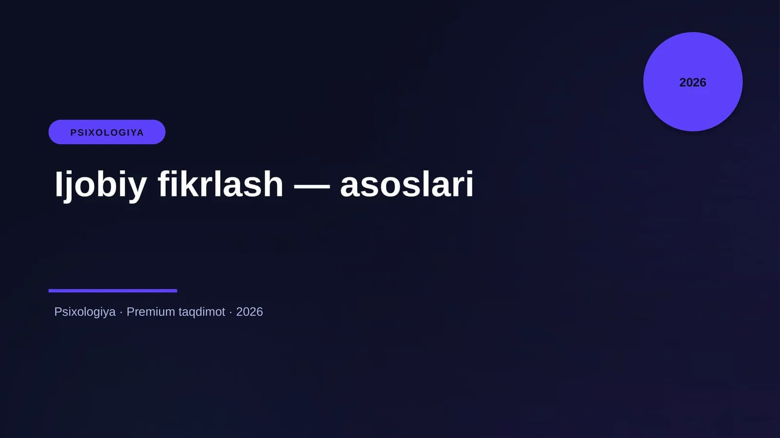 Ijobiy fikrlash — asoslari