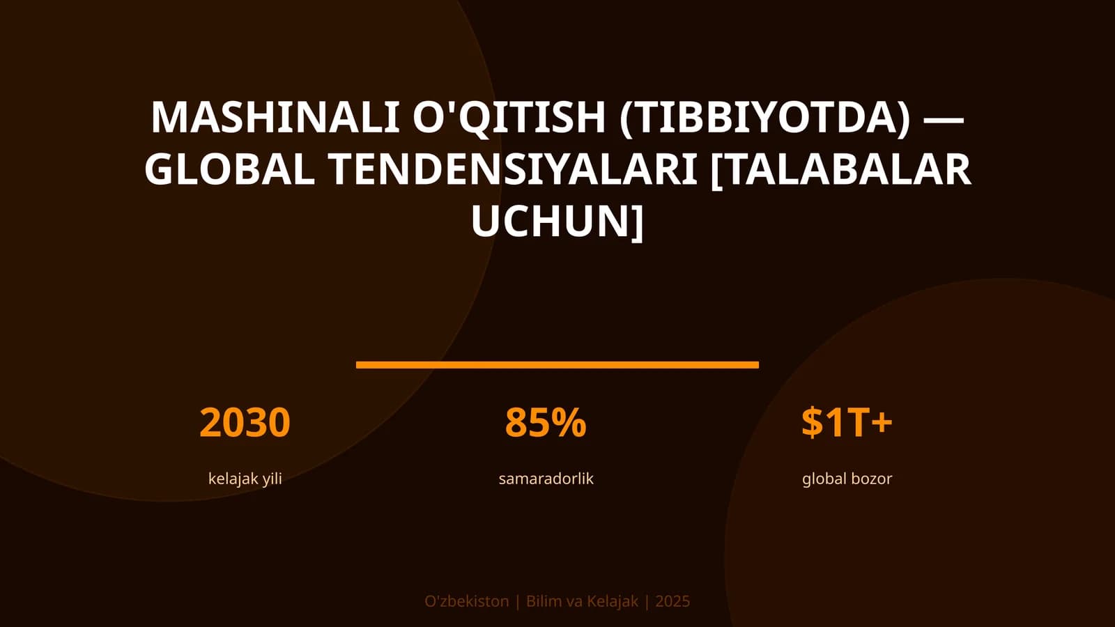 MASHINALI O'QITISH (TIBBIYOTDA) — GLOBAL TENDENSIYALARI [TALABALAR UCHUN]