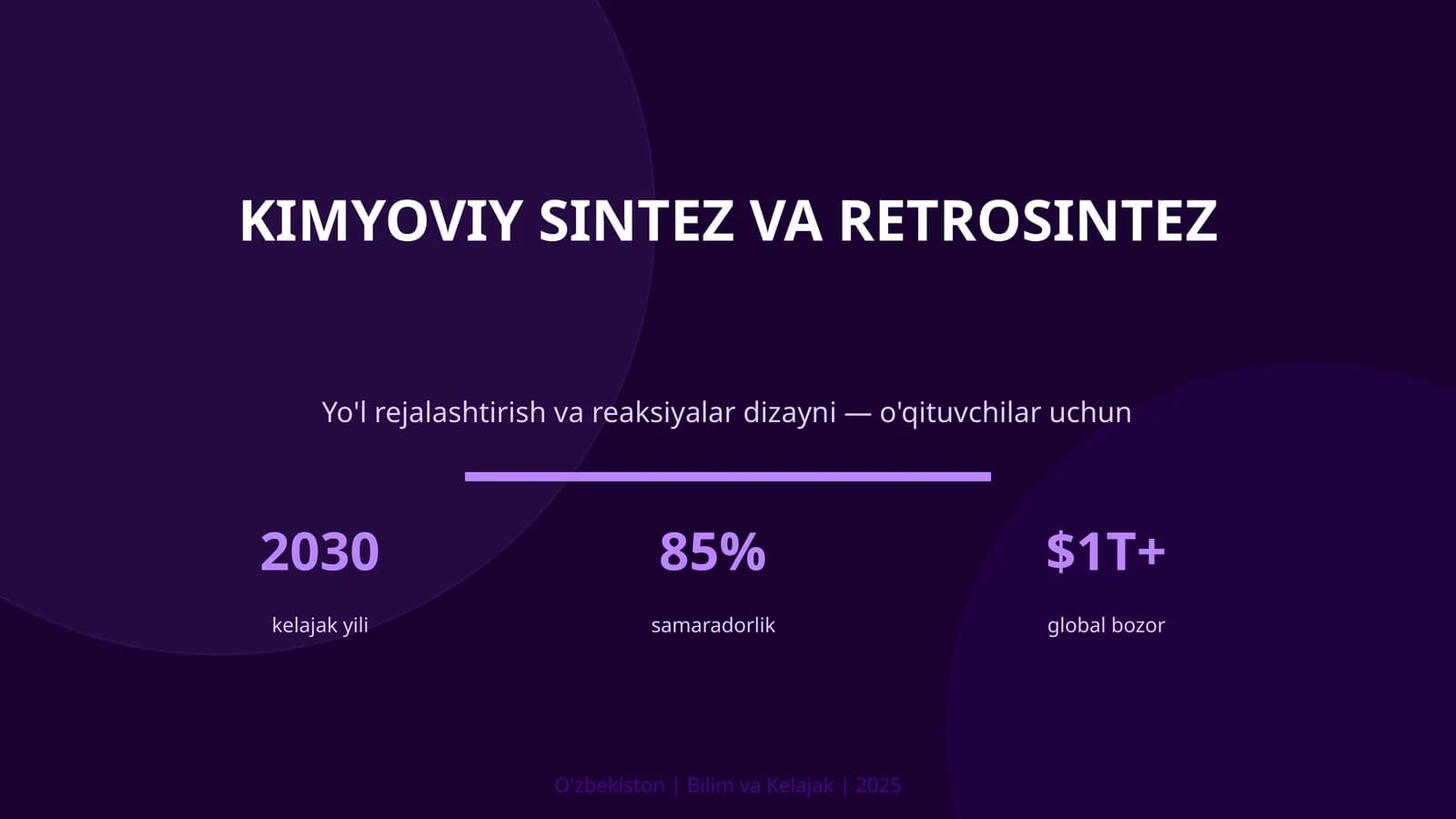 KIMYOVIY SINTEZ VA RETROSINTEZ