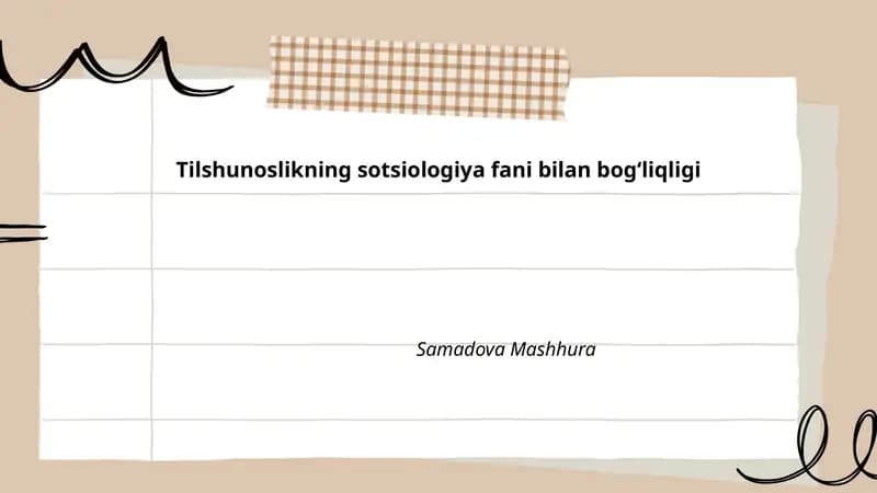 Til va ijtimoiy struktura: lug'aviy va grammatik tafovutlar