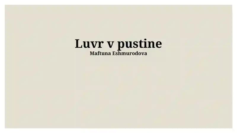 Luvr v pustine