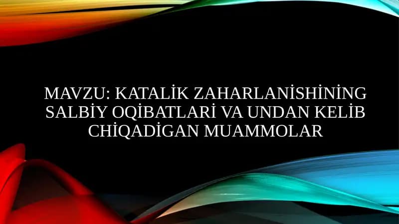 Katalik zaharlanish