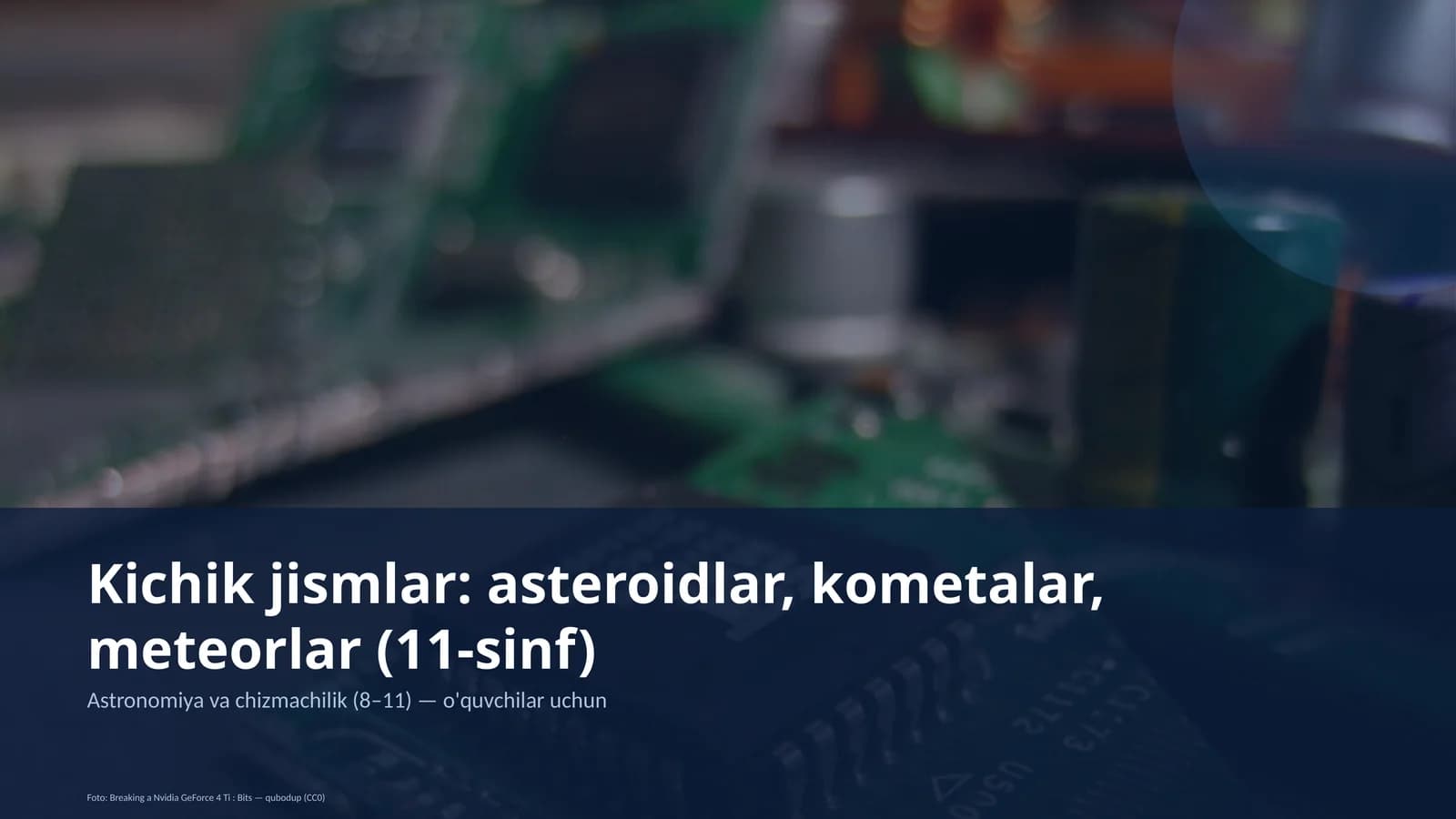 Astronomiya va chizmachilik (8–11) Dars rejasi