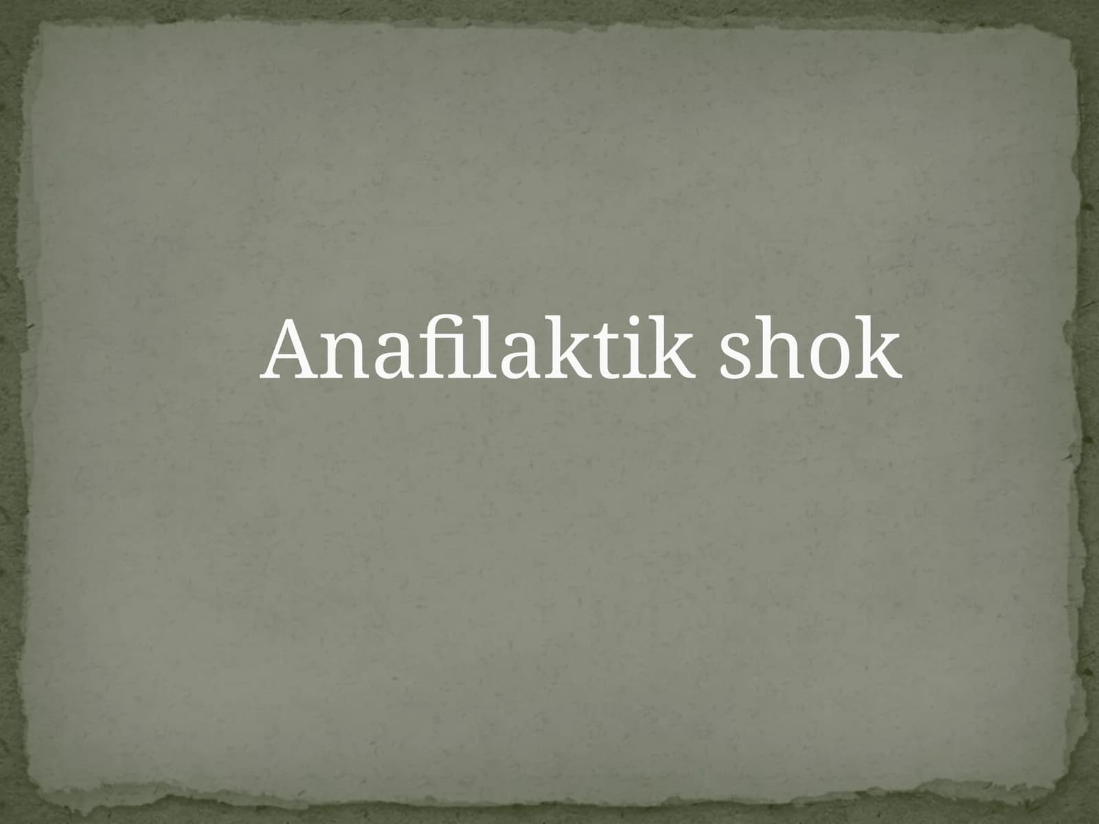 Anafilaktik shok