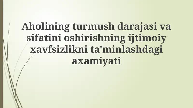 Ijtimoiy adolat va tengsizlikni kamaytirish