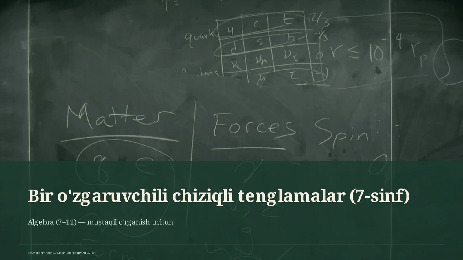 Bir o'zgaruvchili chiziqli tenglamalar (7-sinf)