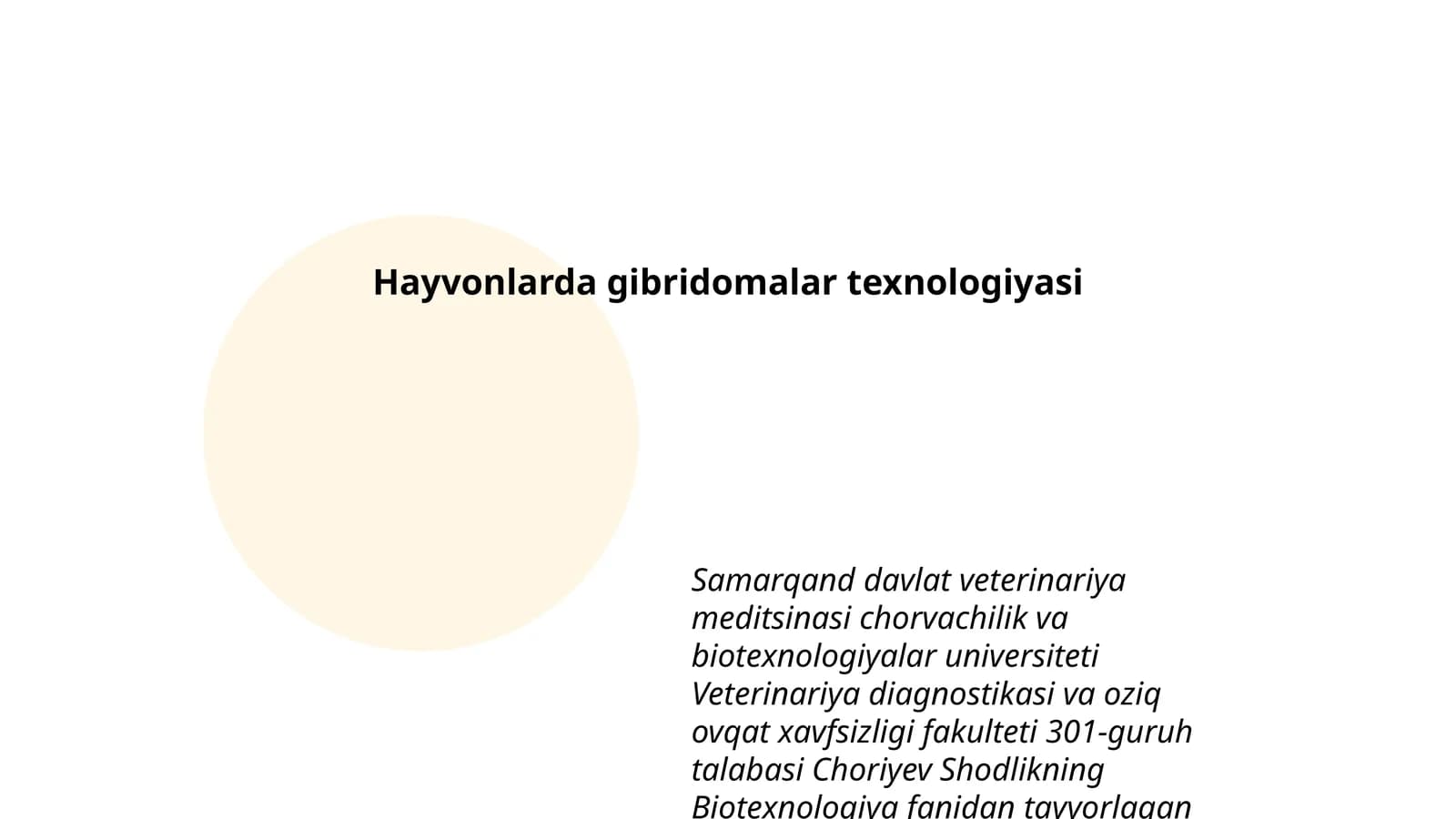 Hayvonlarda gibridomalar texnologiyasi