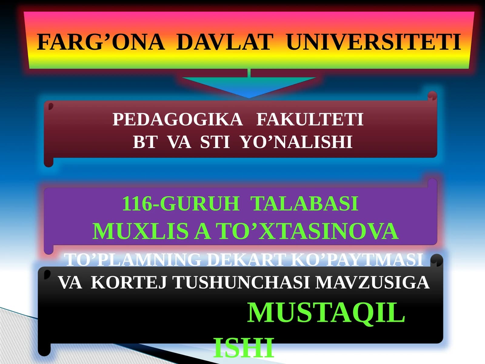Dekart ko’paytma ta’rifi