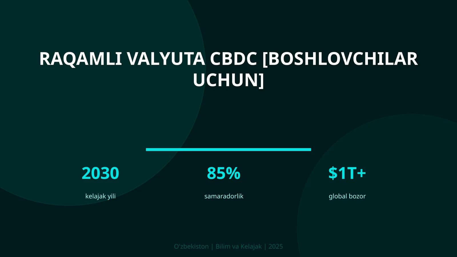 Raqamli valyuta CBDC [boshlovchilar uchun]